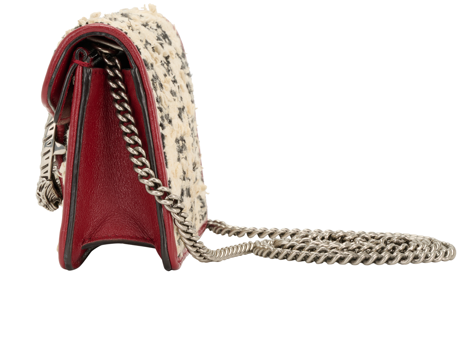 Super Mini Dionysus Tweed, &pound;495, Handbags, Beige/Red, Fabric/Leather, Bottom view